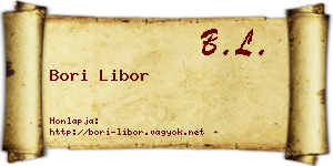 Bori Libor névjegykártya